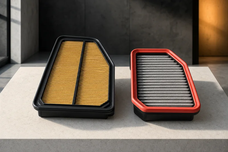 Two unbranded engine air filters with different outlines, seals and pleat patterns for 2.0L and 1.5T review