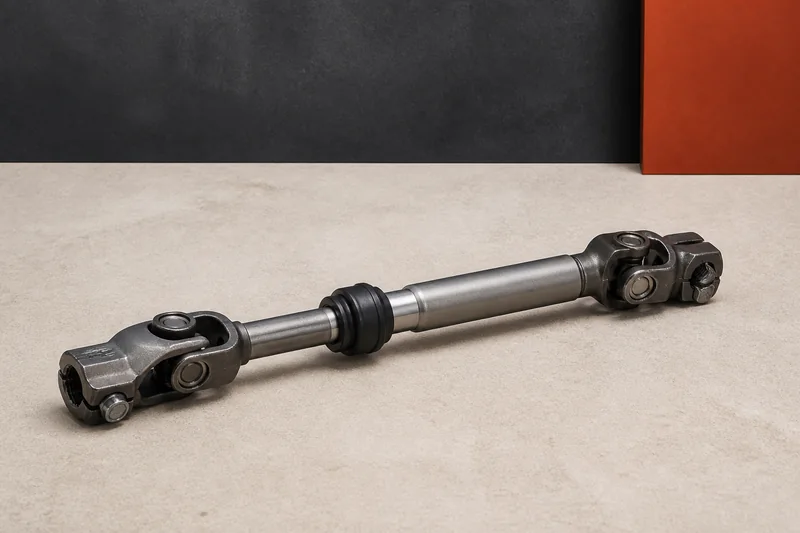 Physical telescoping intermediate steering shaft with universal joints, splined couplers and pinch bolts