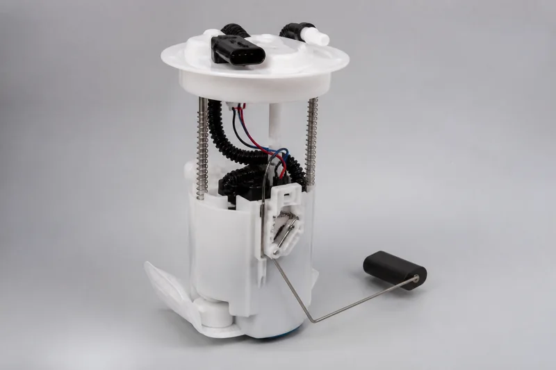 Unbranded in-tank fuel pump module with flange, sender arm, filter sock, reservoir, wiring and capped outlet