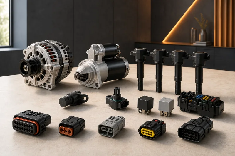 Unbranded alternator, starter, ignition coils, sensors, relays and sealed connectors