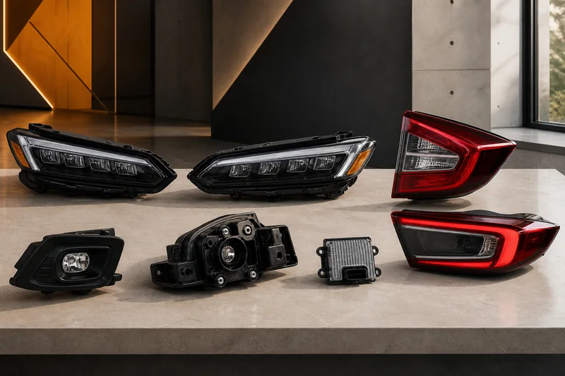 Unbranded headlamps, sedan and hatchback tail lamps, fog lamp, housings and control module
