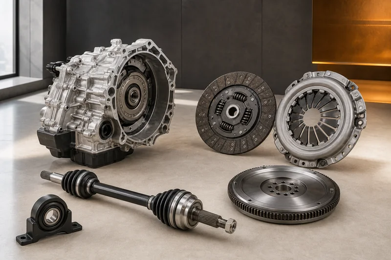 Unbranded transmission housing, clutch, flywheel, drive shaft, CV joint and mount components